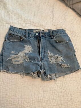 Levi's Light Blue Distressed Denim Cutoff Shorts